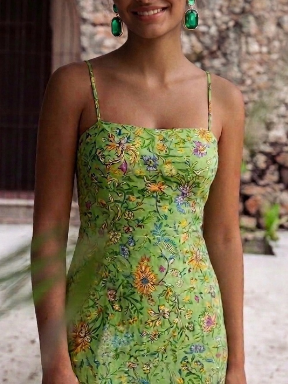 RALPH LAUREN Purple Label Silk Paisley Floral Spaghetti Strap Dress